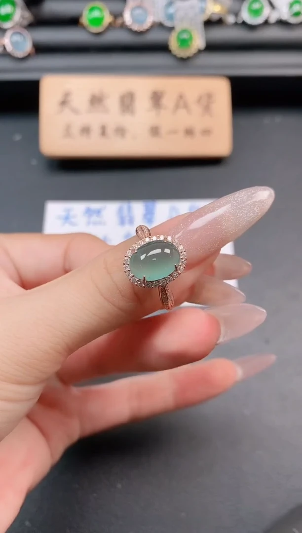 银S925镶嵌戒指翡翠11