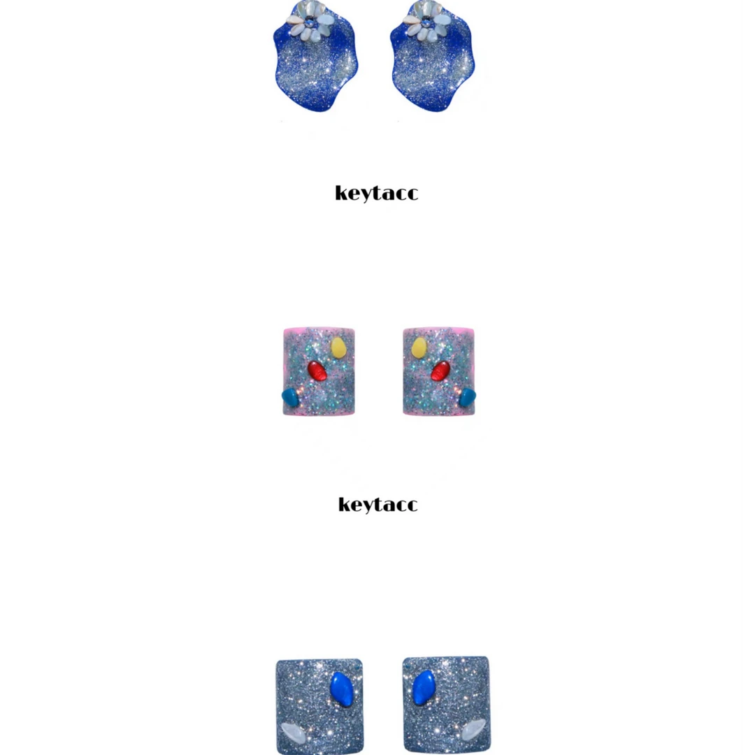 KEYT 铜合金耳饰 蓝色不规则涂鸦耳环【粉丝福利】
