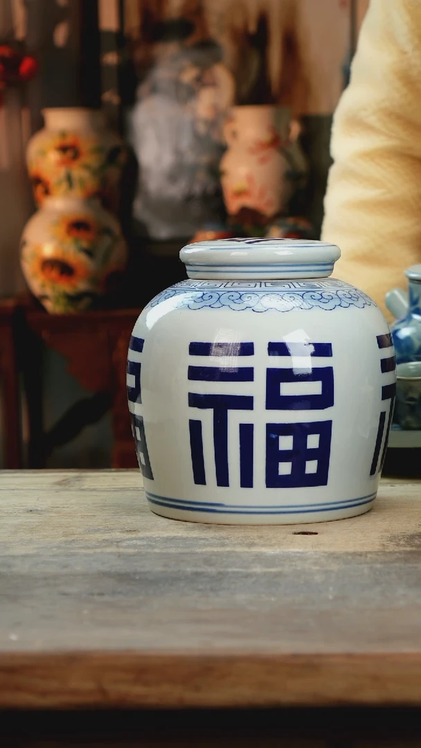 【闪购商品】瓷片景德镇纯手工釉下彩精品花瓶