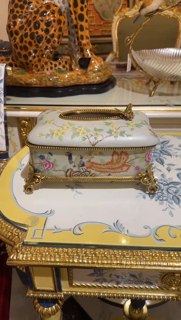 陶瓷凤凰美居陶瓷纸巾盒