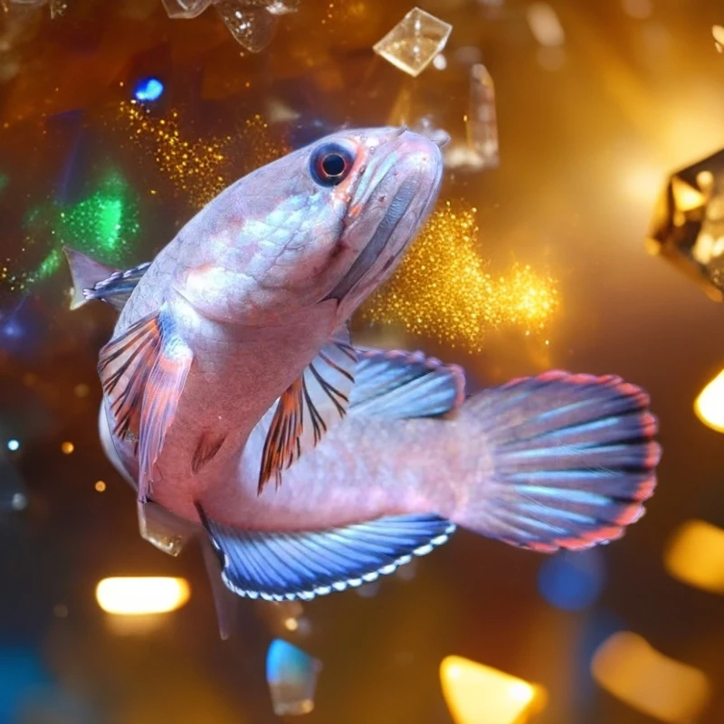 彩虹雷龙鱼观赏鱼冷水鱼红尾肉食南鳢凶猛七彩雷龙淡水活体雷龙鱼