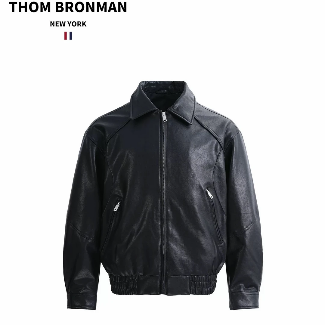 TB【官方正品】汤姆布郎THOMBRONMA皮衣90白鸭绒羽绒服立领夹克外套