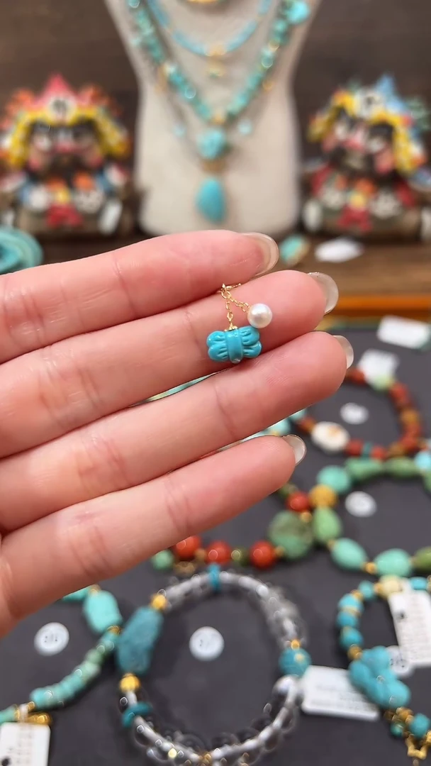 【闪购商品】绿松石提溜18K金镶嵌绿松石提溜