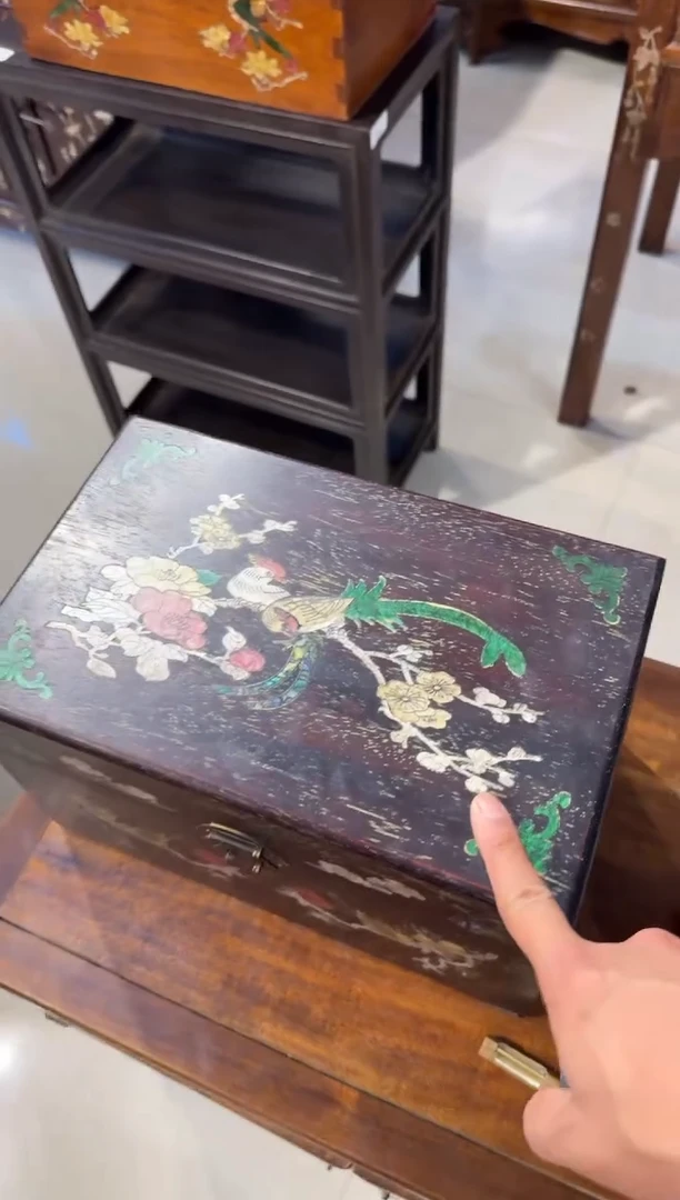 木木头款30紫檀长尾鸟翻盖箱328.888