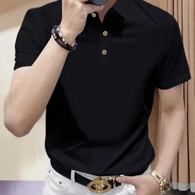 霍罗哈芬HOROHUVEN舒适免烫短袖POLO衫男夏季薄款休闲翻领T恤