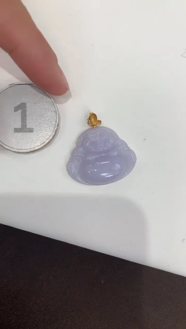 颈饰18K金镶嵌翡翠天然缅甸a货翡翠