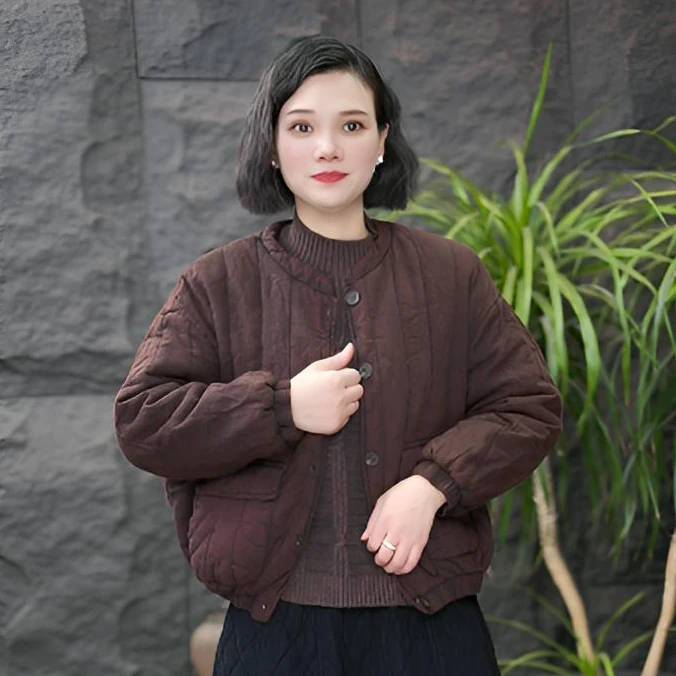 【百搭棉服】FF冬季立领厚款保暖落肩袖棉衣棉服女士复古小棉袄