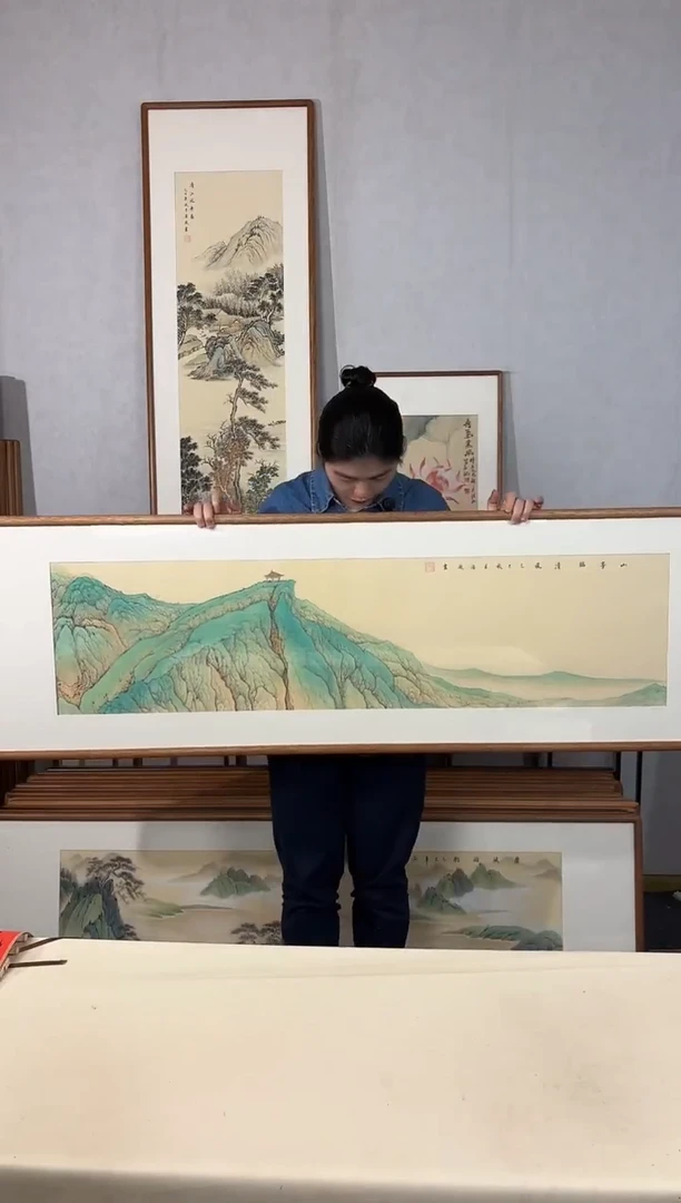 国画手绘*山亭临清风*52*172cm带框发货
