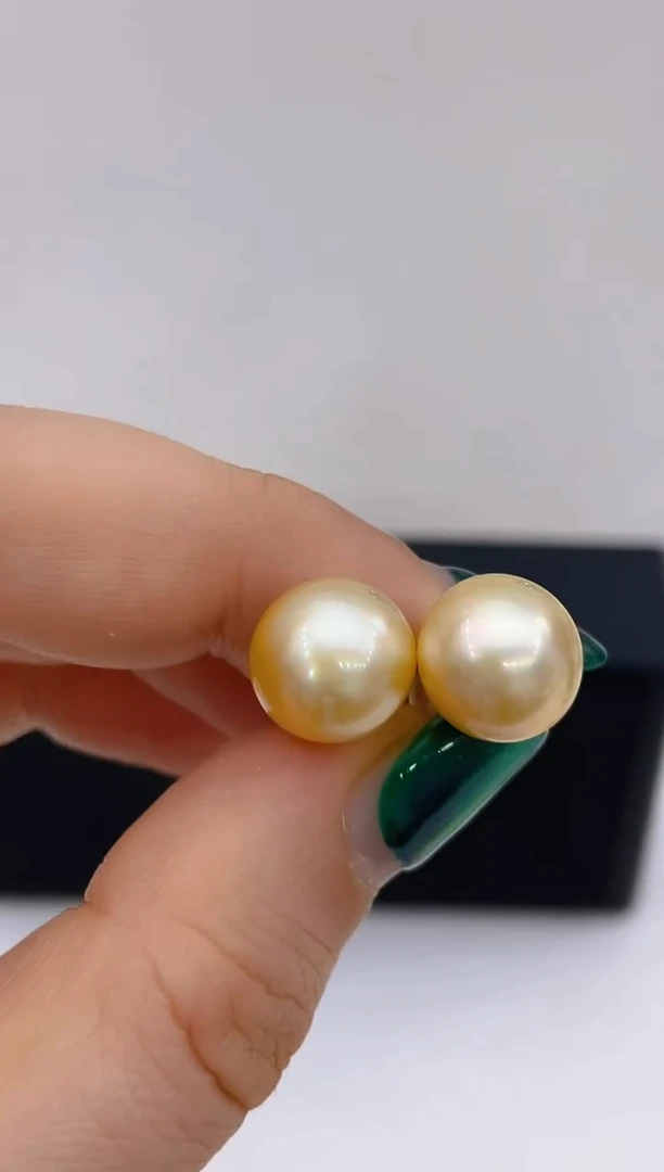 【闪购商品】海水珍珠耳饰18K金镶嵌96 11-12mm