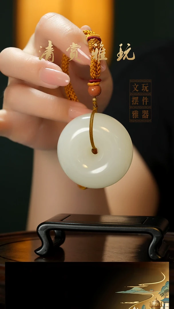 玉《平安扣》手把件摆件