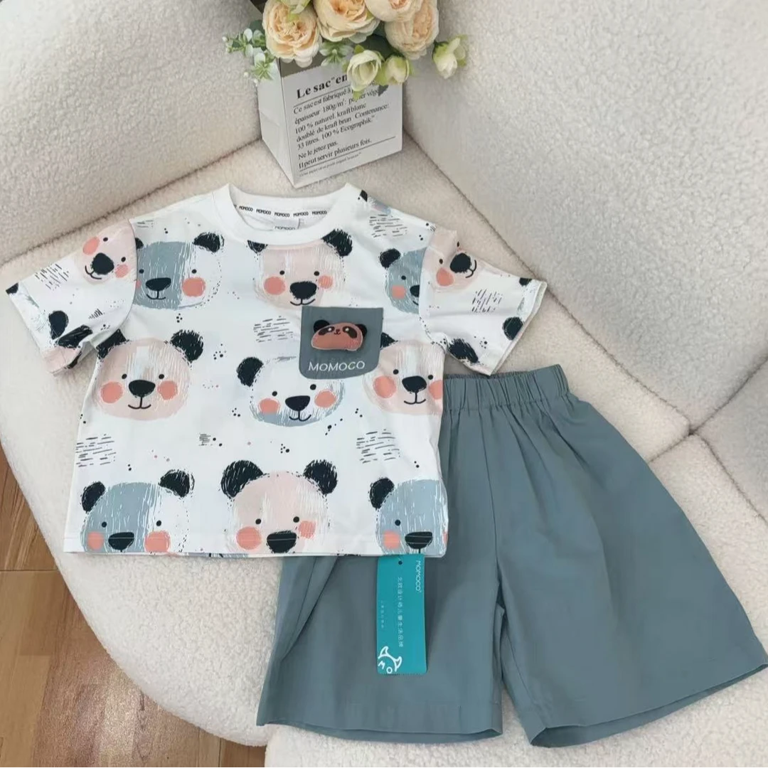 MOMOCO夏季儿童满印小熊两件套韩系休闲套装77230578127