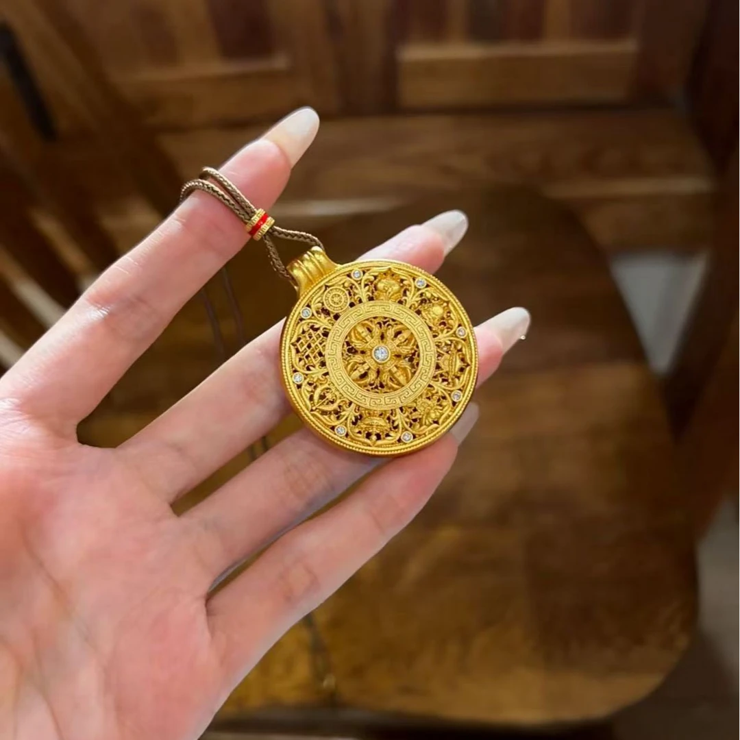 福运八宝罗盘金刚杵吊坠项链新中式挂坠手工项坠