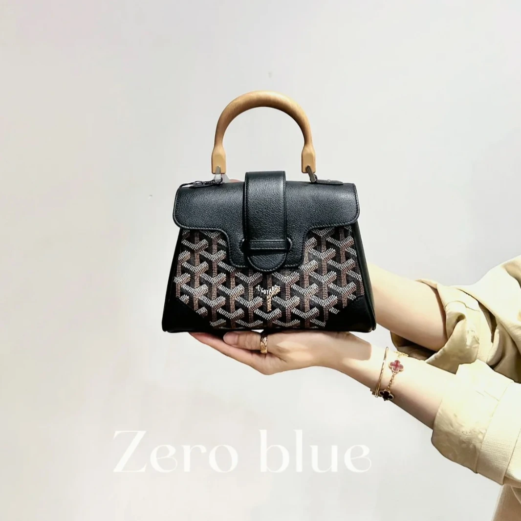 99新 Goyard 7姐专场/黑色老花mini西贡 手提斜挎包