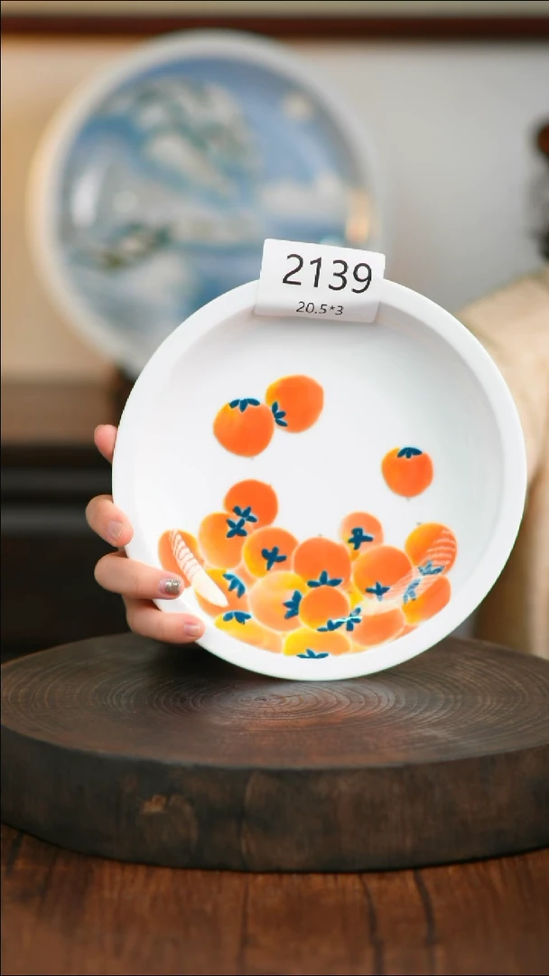 盘手绘釉下彩陶瓷餐具2139