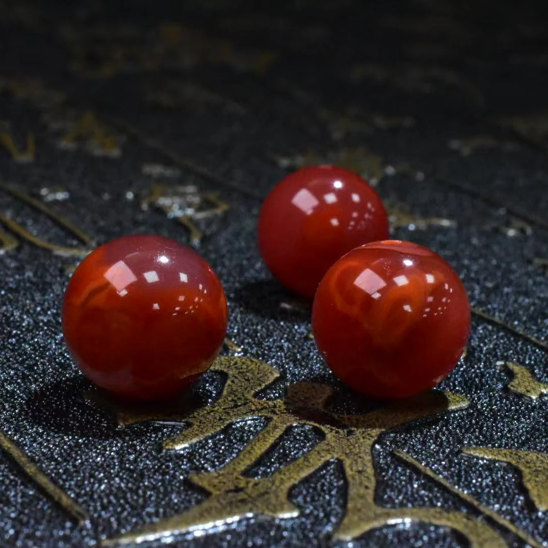 【一九珠宝】卡13mm南红瓦西牛血红单珠-多样性发一颗 YJ2870