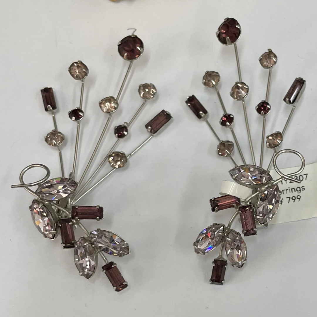 合金耳饰 烟花耳夹中古vintage