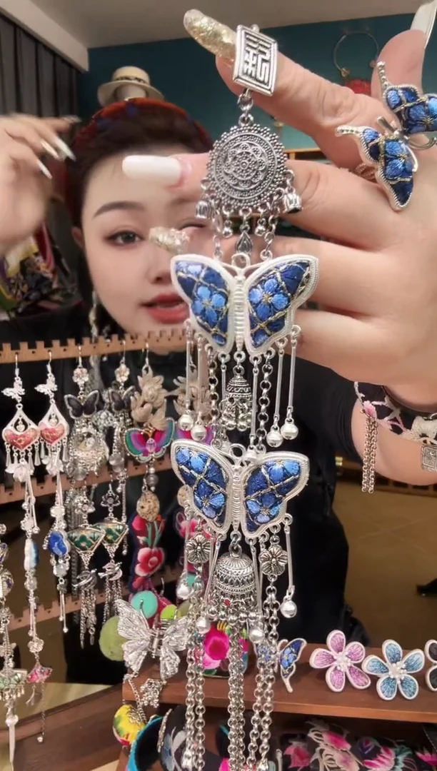 刺绣纯手工民族风刺绣压襟双层