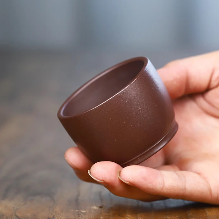 纯手工陶瓷原矿石红家用主人杯水杯功夫茶杯紫泥品茗杯精致小口杯