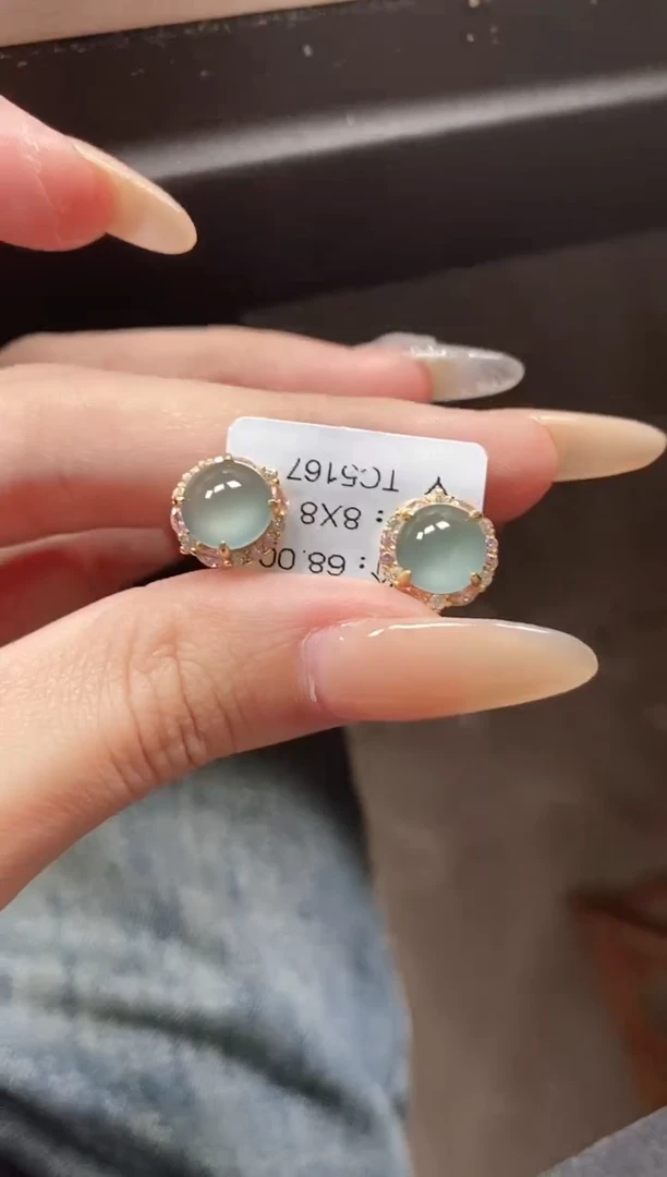 银S925镶嵌戒指翡翠5115-8