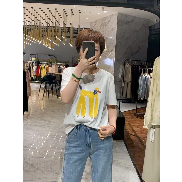 【卡蔻】T16涂鸦贵宾T恤⒋（58左右）