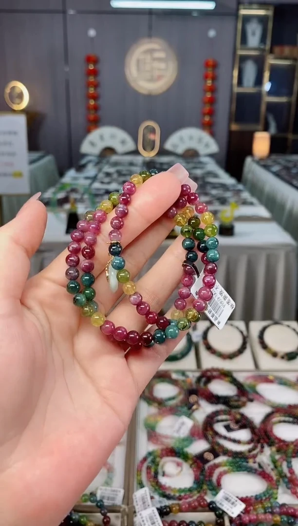 未镶嵌老矿碧玺三圈手串5mm+碧玺hon多样性发一条