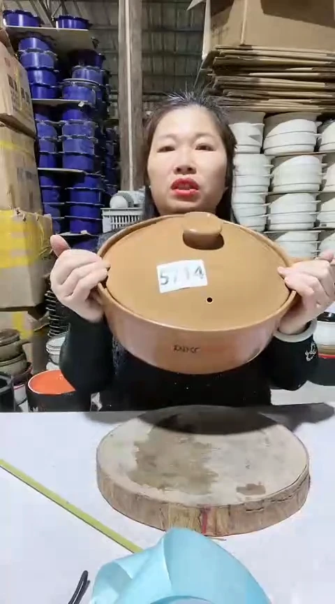 陶5714瑕疵紫砂锅带盖孤品