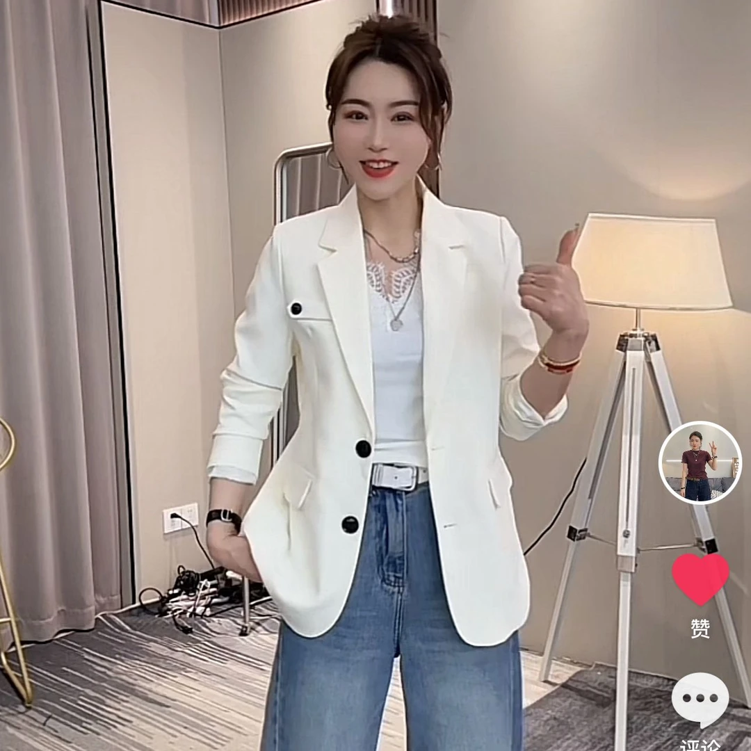 【黄小芳】2025春款显瘦西装外套