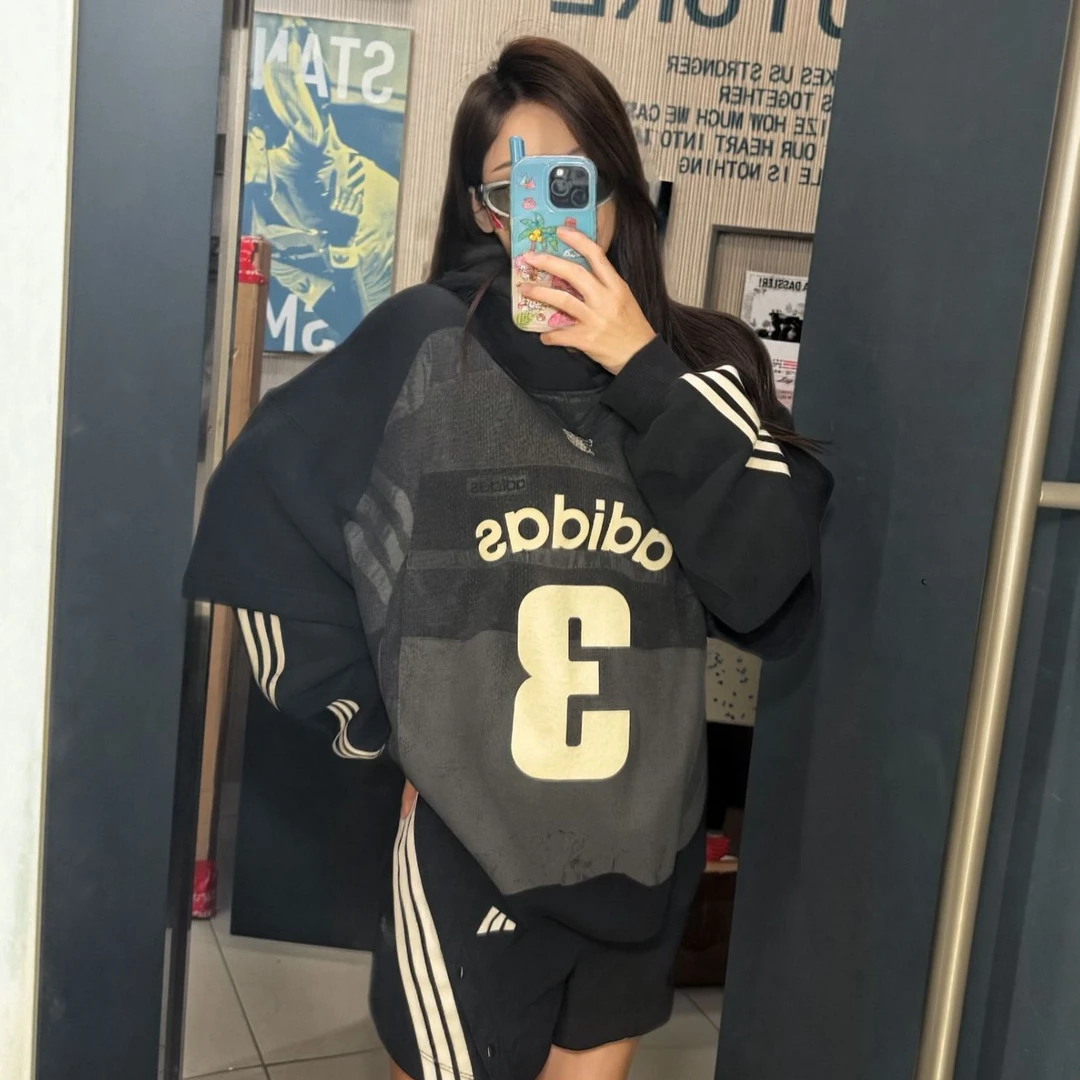 ADIDAS三叶草TEAM HOODIE 毛圈布运动连帽套头衫 KC2608 KC2607 X