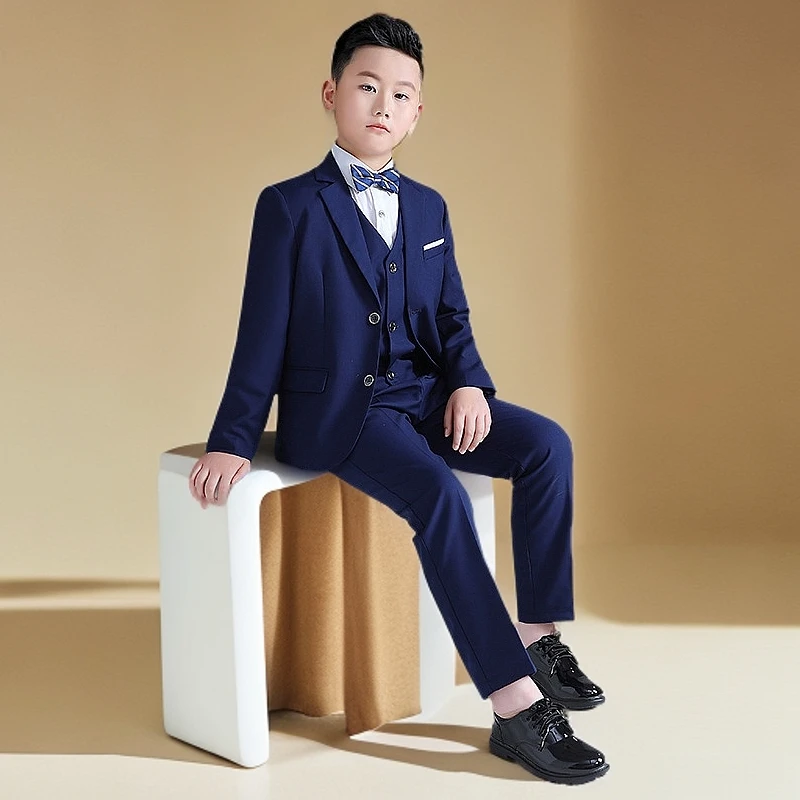 儿童礼服胖童小西装加肥加大码男童西服春秋冬装男孩主持人演出服