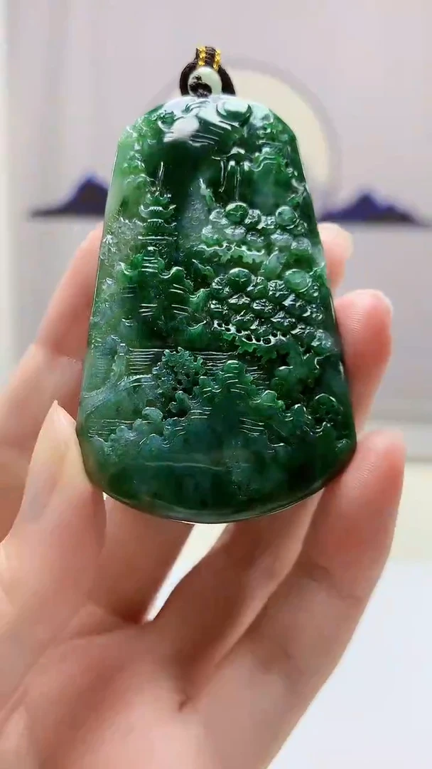 定制翡翠未镶嵌5159zm-毛货挂件107山水