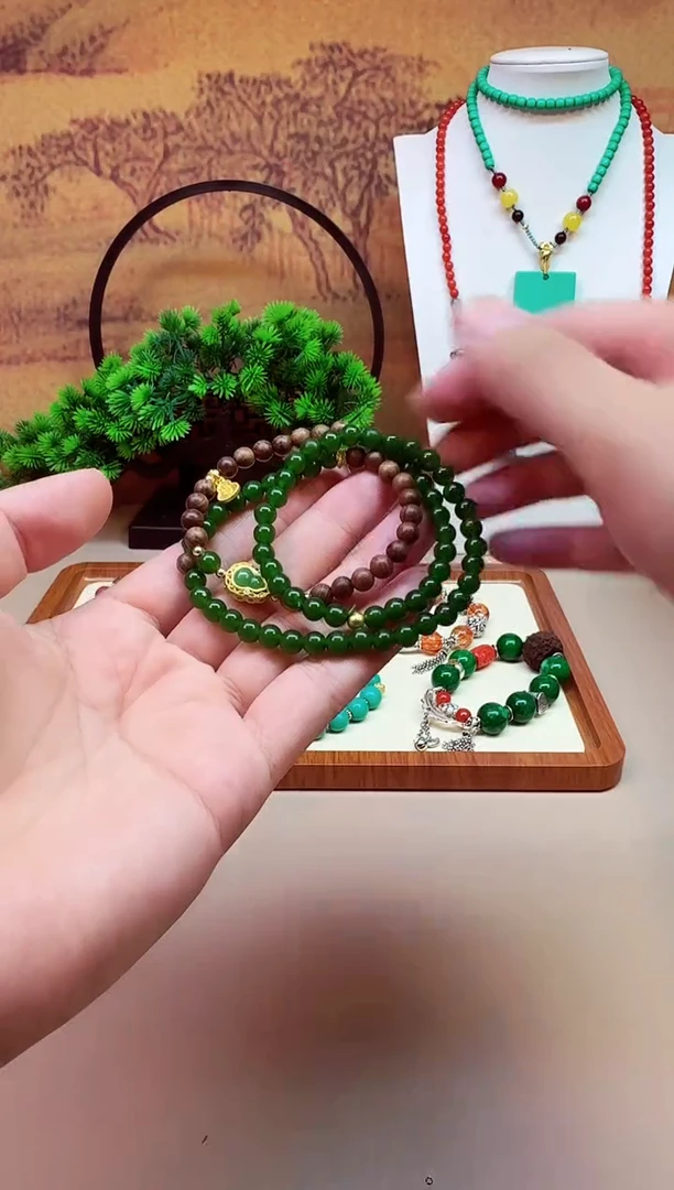 手链14K金镶嵌和田玉S77