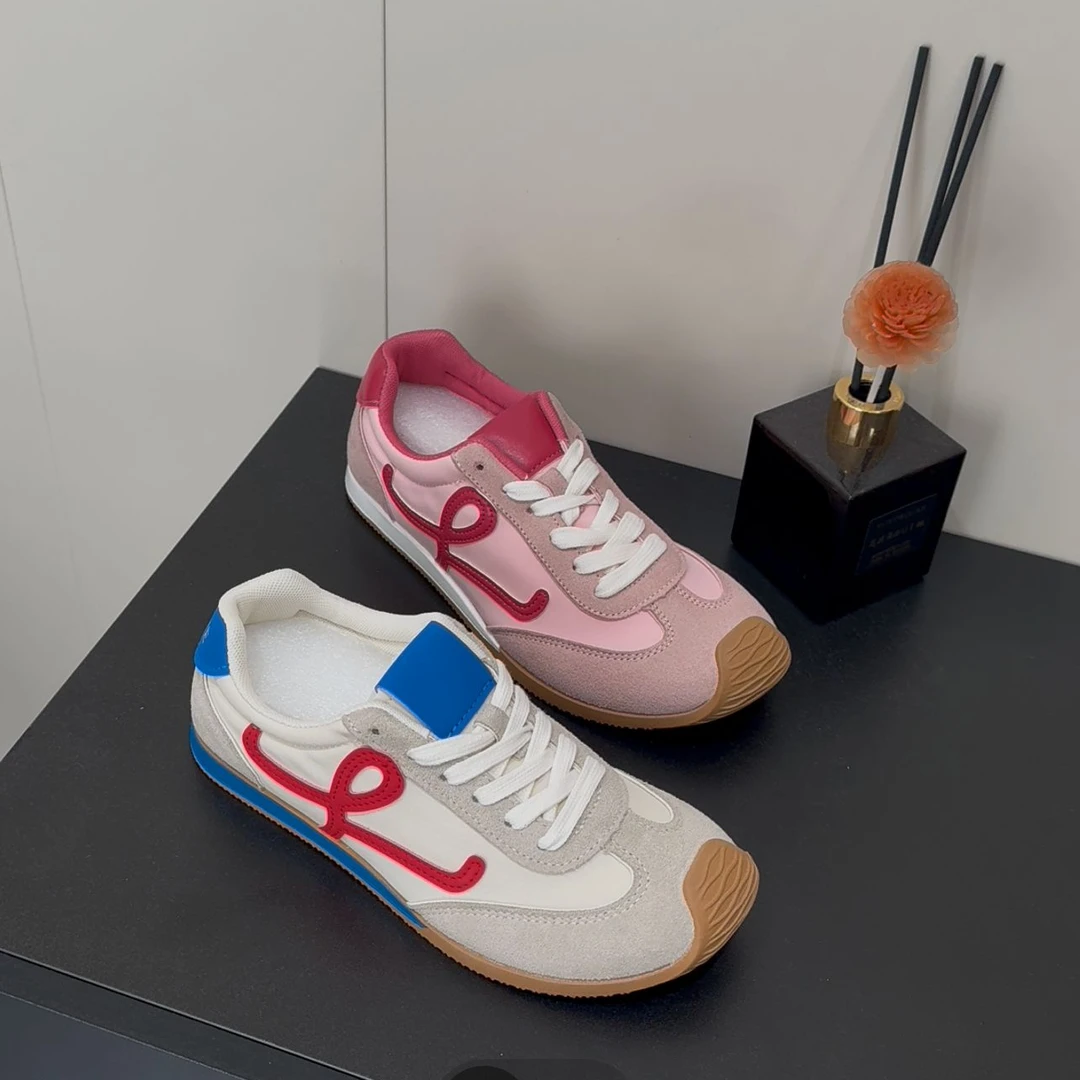 [程程家]百搭拼色薄款德训休闲平底鞋