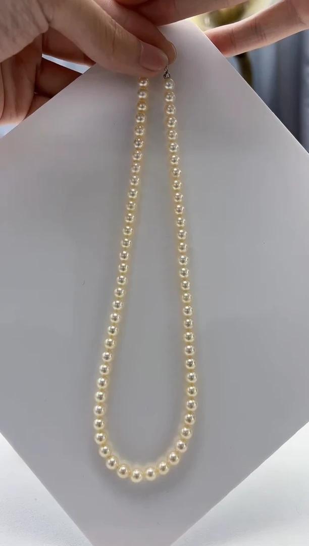 未镶嵌海水珍珠项链羽皇金项链 6-7 Z06