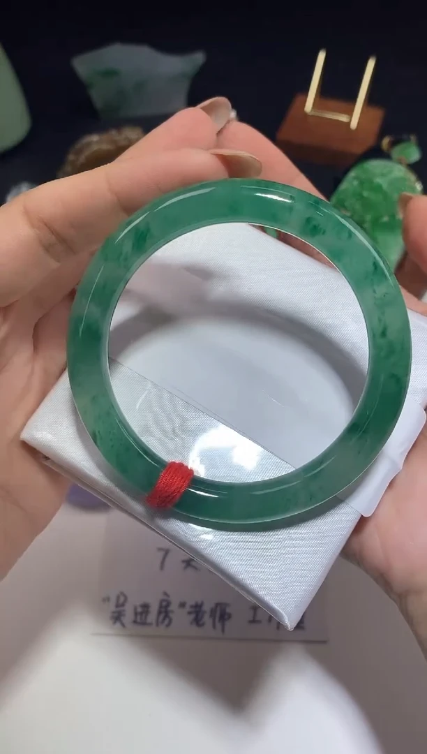 石英质玉（非洲翠）手镯未镶嵌手镯 55圈