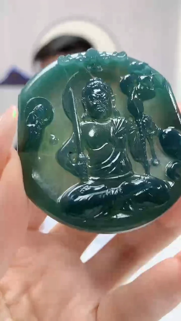 【闪购商品】定制翡翠未镶嵌5152DD-毛货挂件75