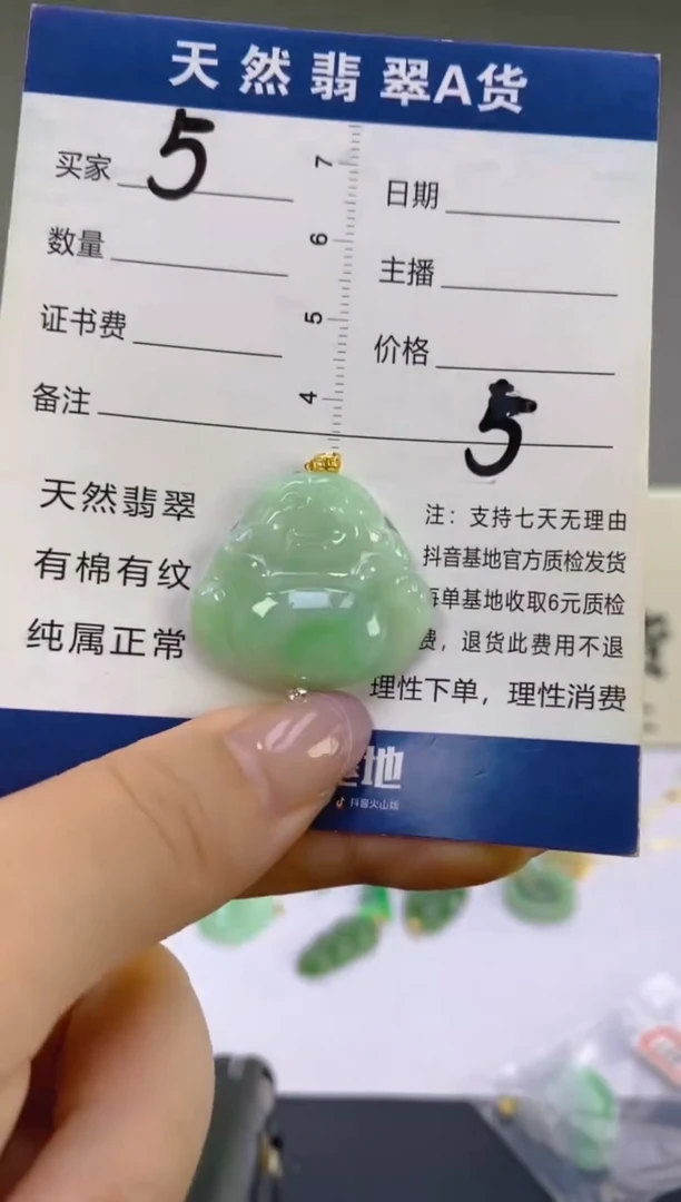 翡翠18K金镶嵌颈饰天然A货缅甸翡翠