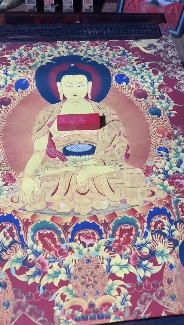 卷轴画卷轴画菊菊唐卡tk