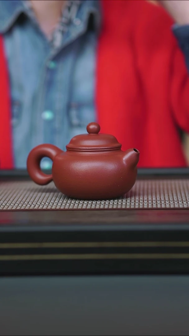 茶壶紫砂全手朱泥道洪容天300cc