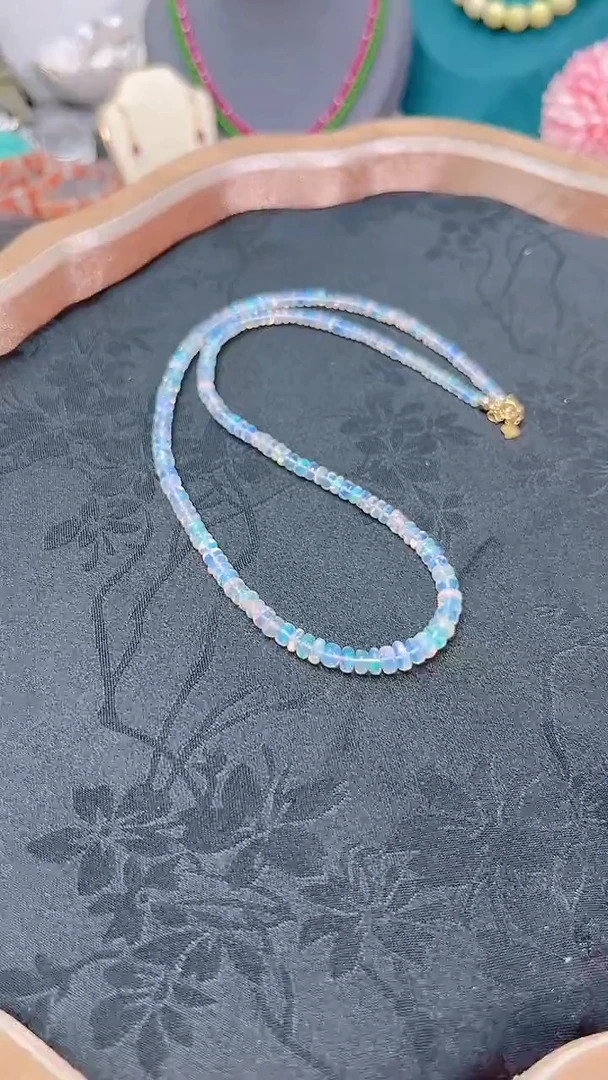 欧泊银S925镶嵌颈饰白299