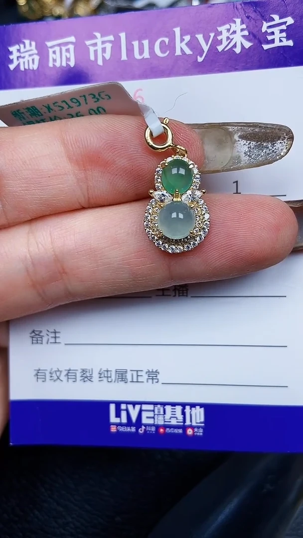 颈饰银S925镶嵌翡翠1636