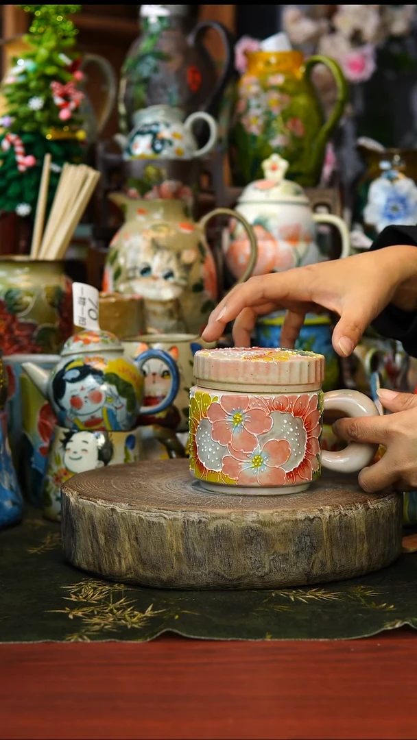 花瓶/杯子/碗81景德镇手工高温釉下彩