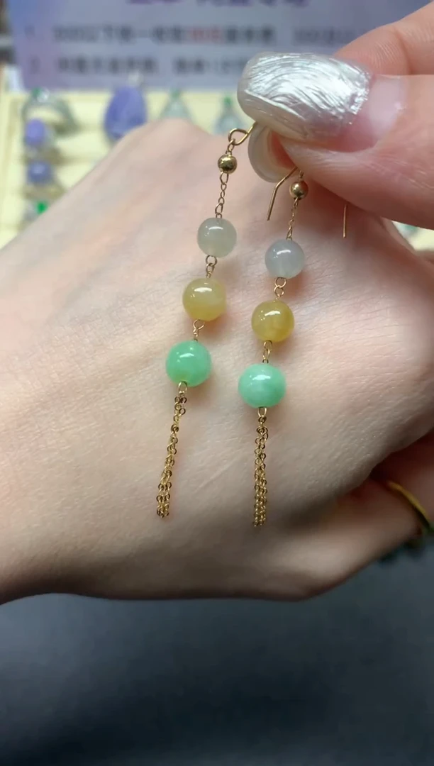 【闪购商品】翡翠耳饰18K金镶嵌多样性发其一|400+40