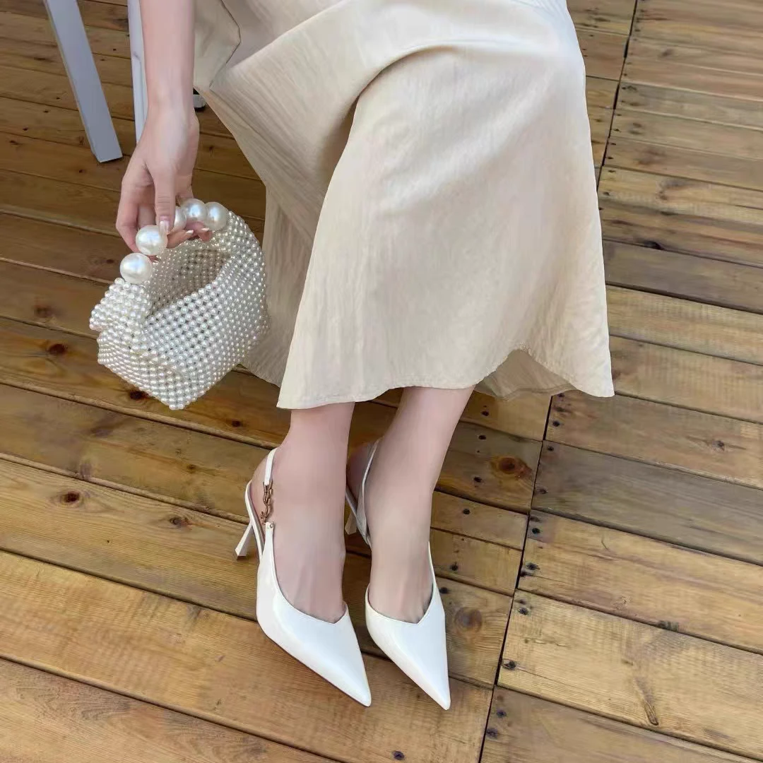 时尚气质尖头高跟鞋女夏细跟新款百搭软皮包头性感高跟凉鞋W05053