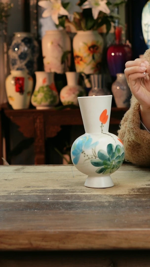 【闪购商品】瓷片景德镇纯手工釉下彩精品花瓶
