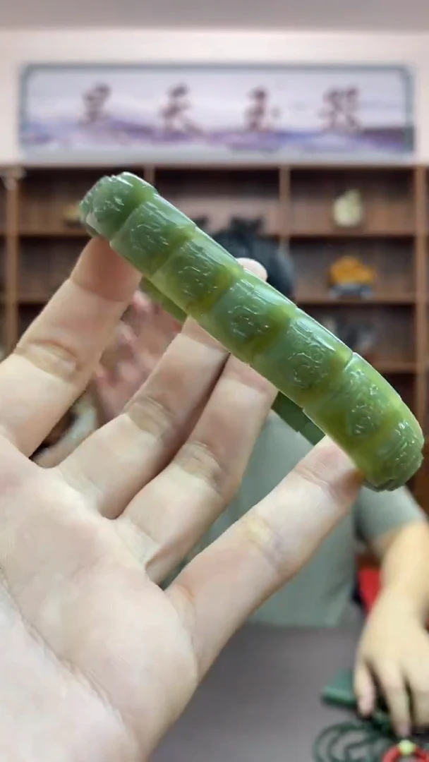 【闪购商品】岫岩河磨玉（透闪石质玉）手串未镶嵌福字手牌