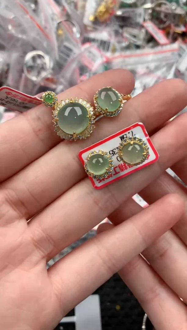 银S925镶嵌戒指翡翠3333----10