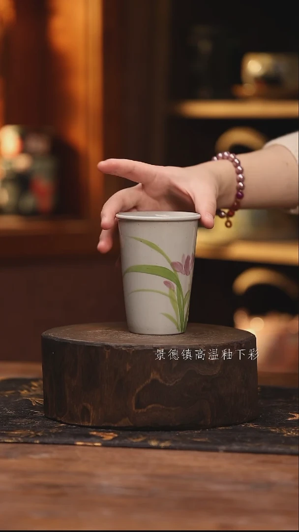 陶瓷 景德镇高温釉下手绘陶瓷@L082@