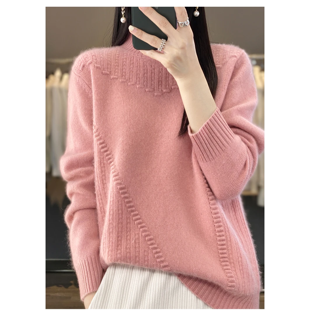 【梅姐专属】秋冬羊毛衫上衣时尚通勤百搭女士宽松QHDMR-D163