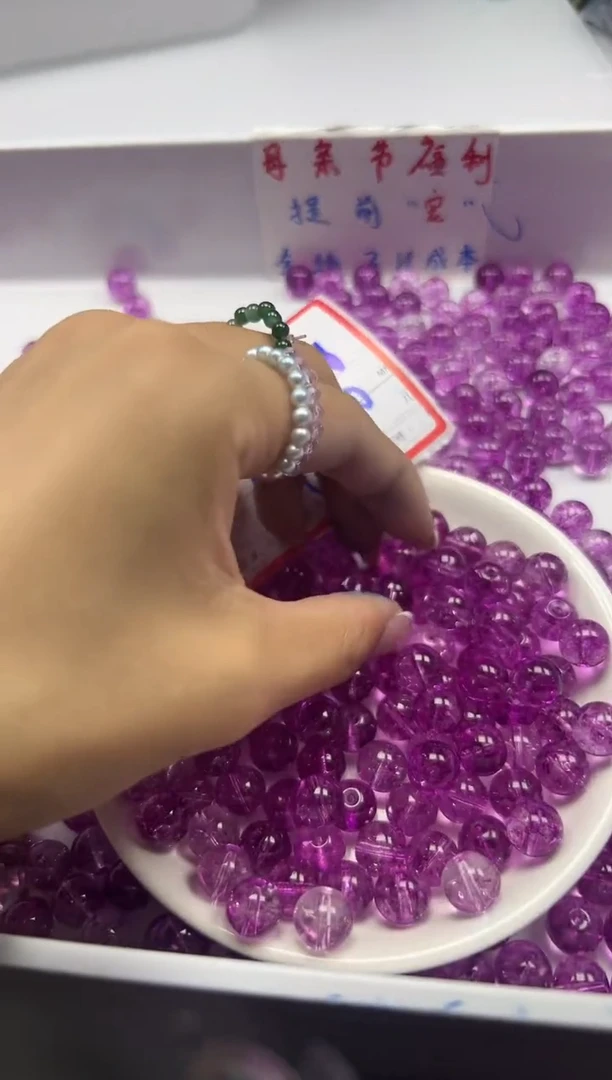 未镶嵌颈饰水晶w1696乌梅紫阿赛12mm*10颗