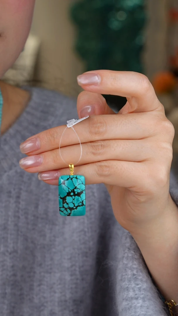 【闪购商品】绿松石吊坠(不含链)18K金镶嵌1